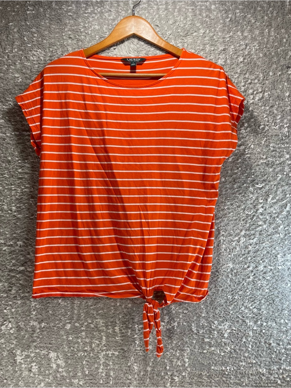 Lauren Ralph Lauren Striped Dolman‎ Sleeve Large Tee Boat Neck Preppy Classic